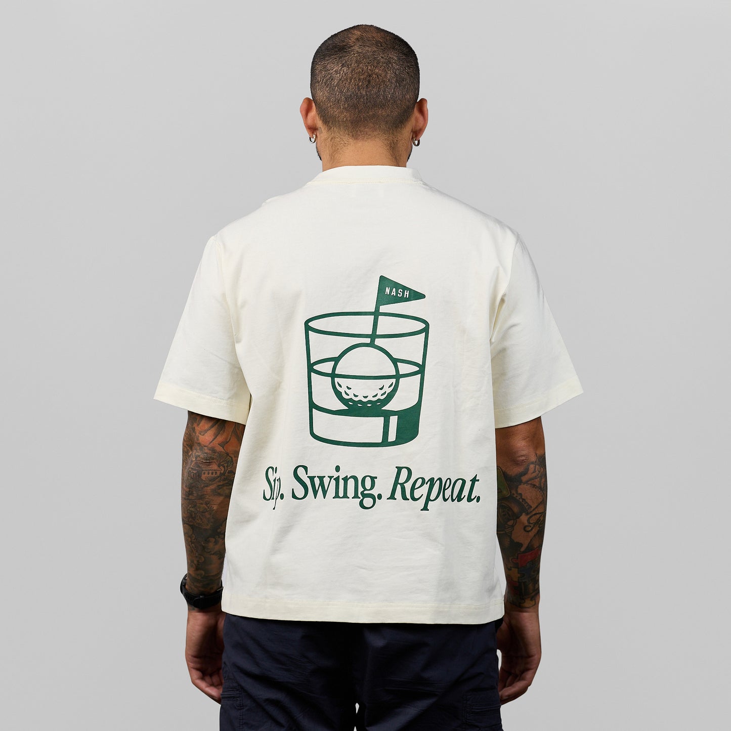 Sip Swing Repeat Relaxed Tee [Bone]