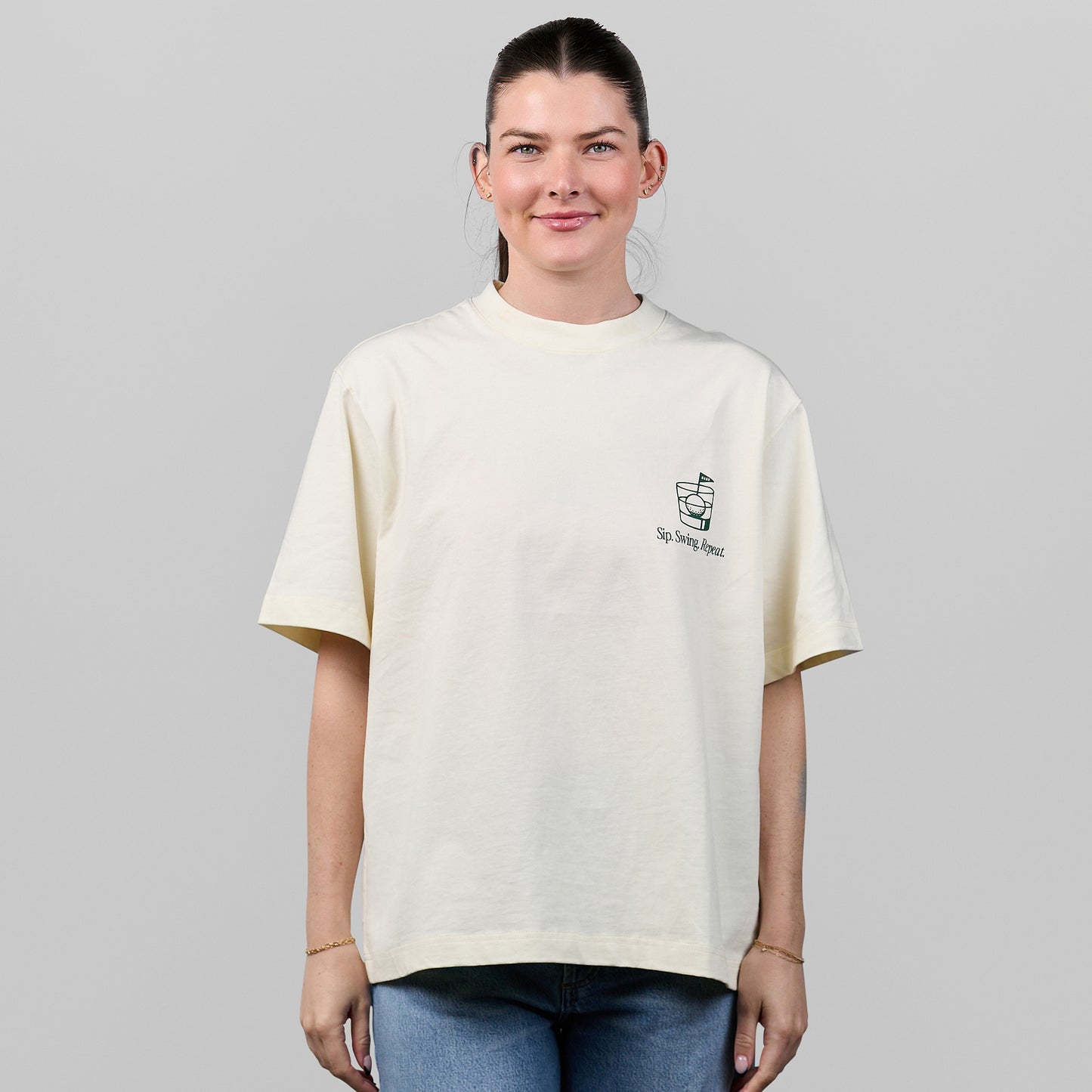Sip Swing Repeat Relaxed Tee [Bone]