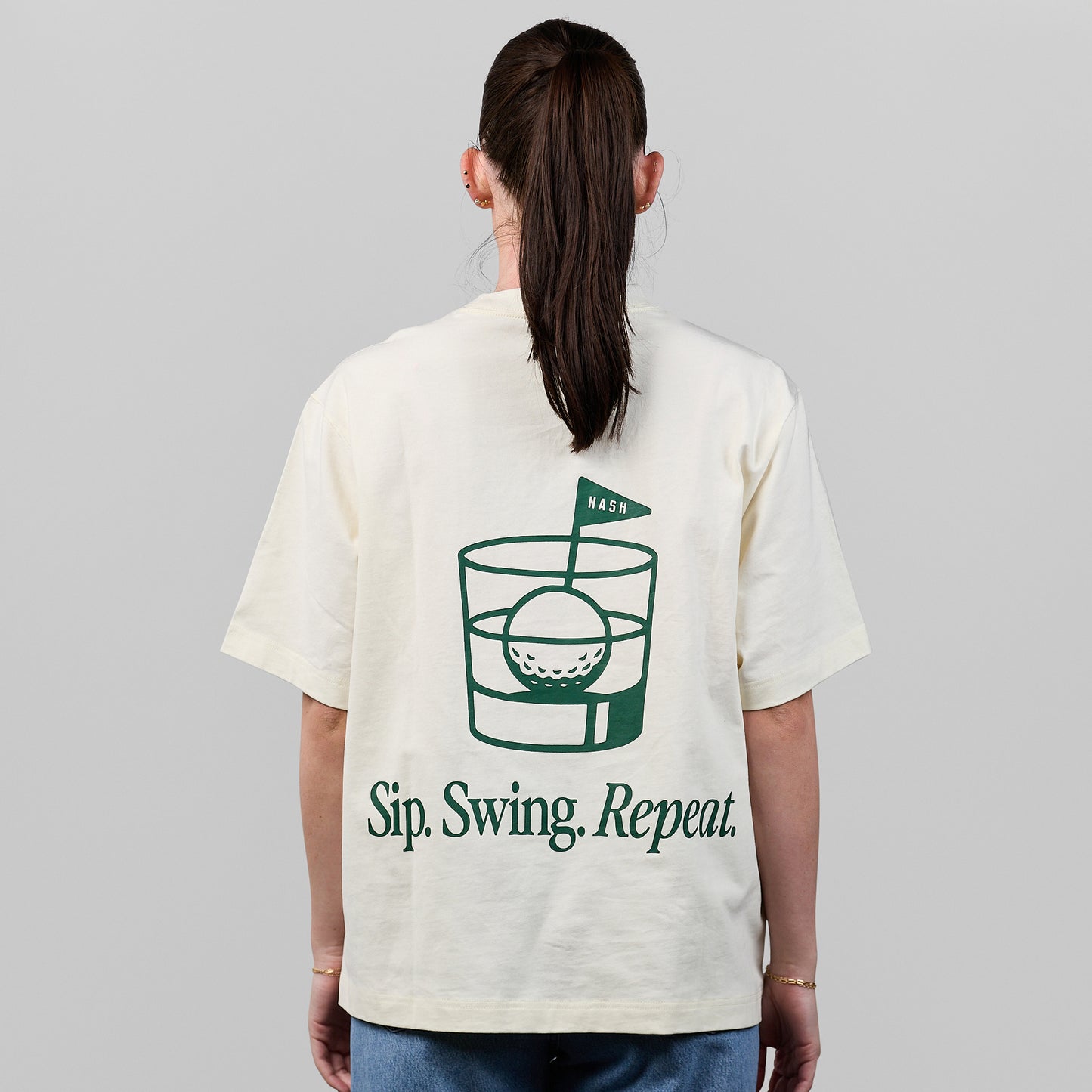 Sip Swing Repeat Relaxed Tee [Bone]