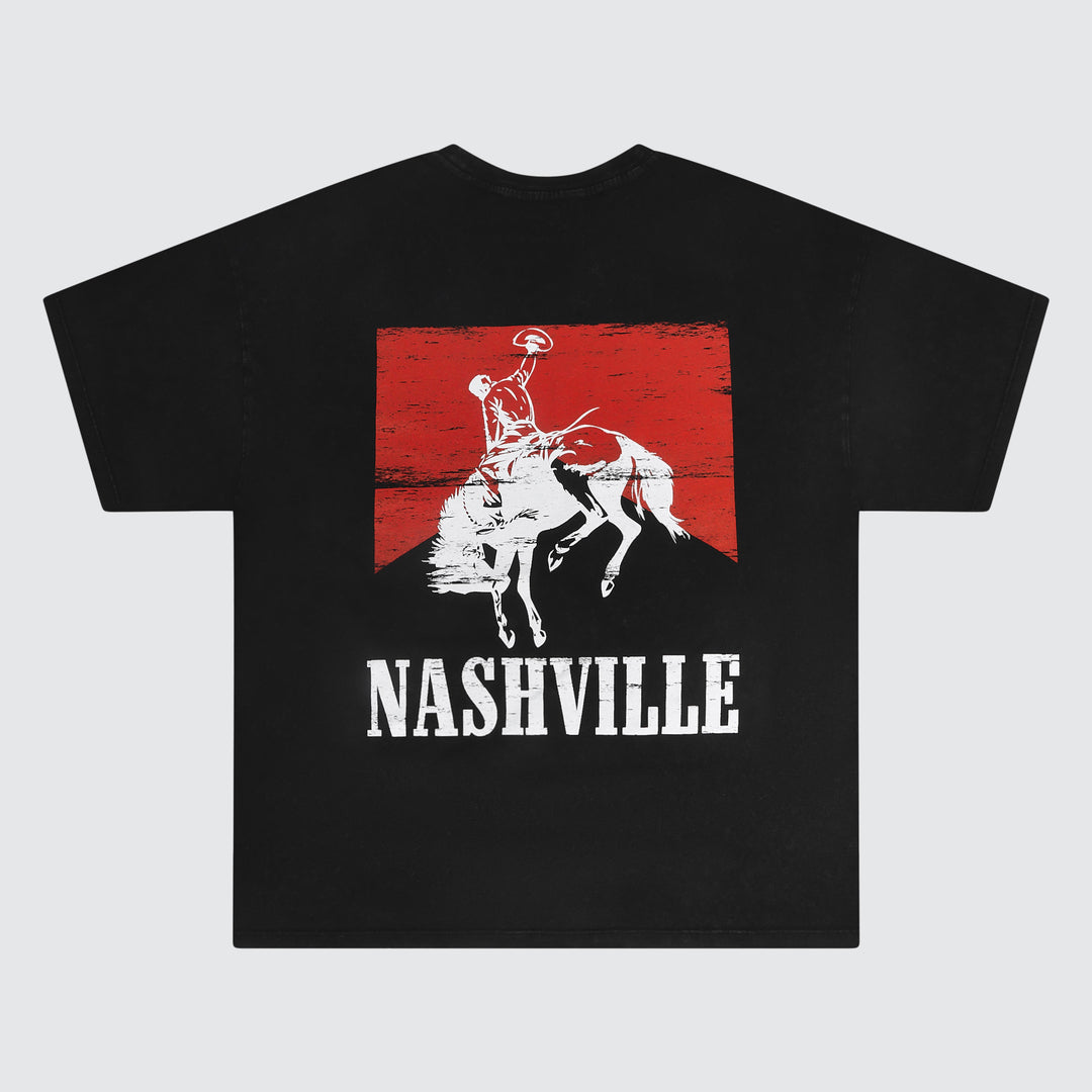 Kacey Buckin' Reds Oversize Tee [Black]