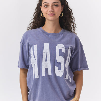 Mimi Raw Hem Pocket Tee [Indigo]