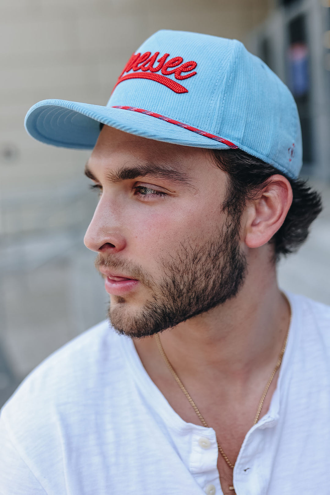 Tennessee Corduroy Rope Snapback [Light Blue/Red]