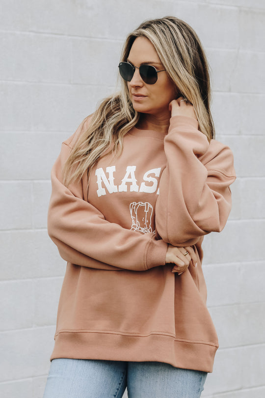 Emma Oversized Fleece Crew [Terracotta]