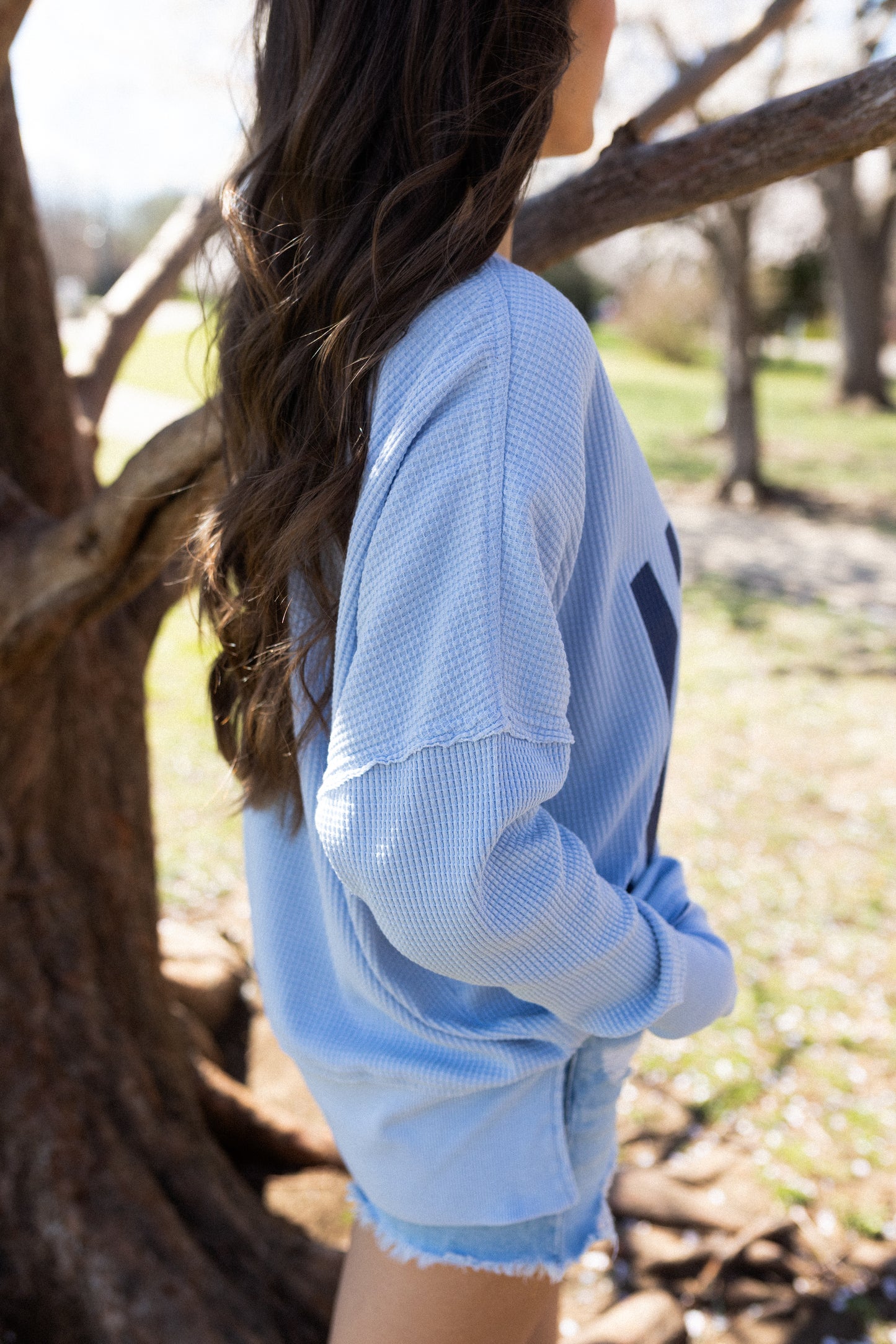 Wilder Waffle Knit Tunic [Light Blue]