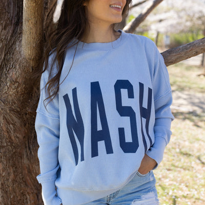 Wilder Waffle Knit Tunic [Light Blue]