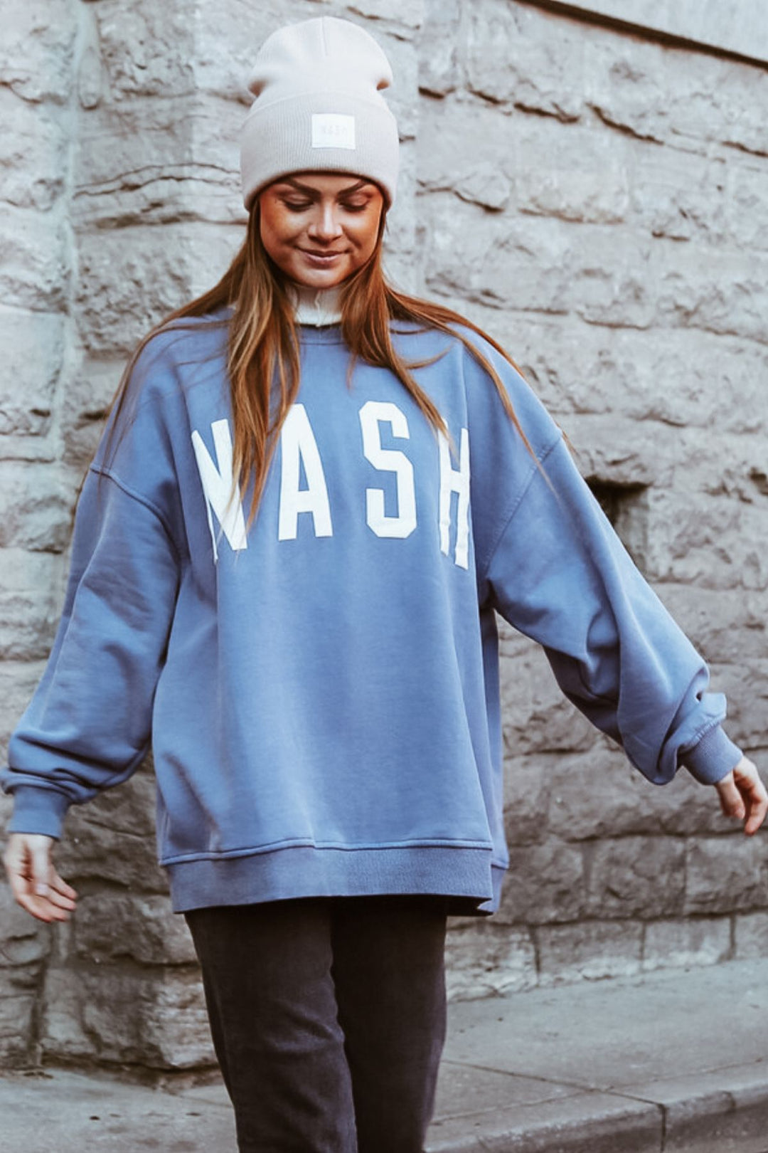 Chelsea Oversize Crew [Slate Blue] – The Nash Collection