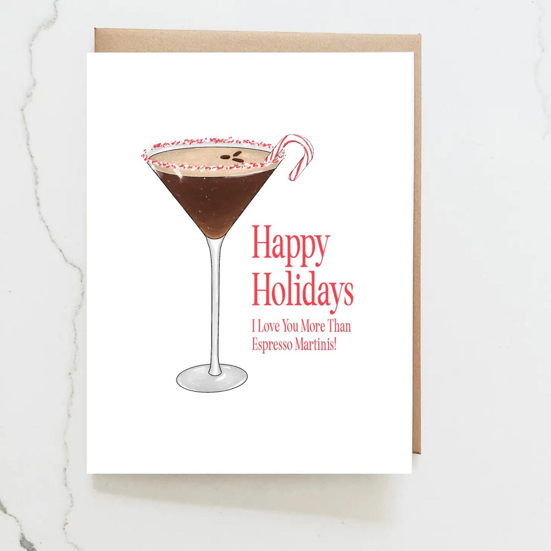 Espresso Martini Candy Cane Card