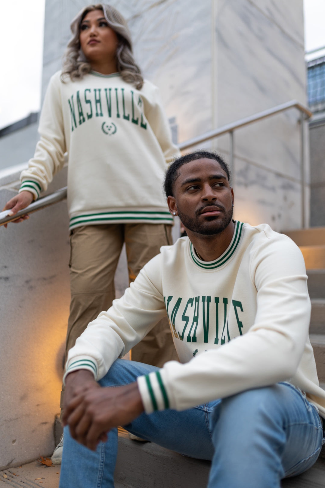 Nashville Woven Knit [Cream/Green]