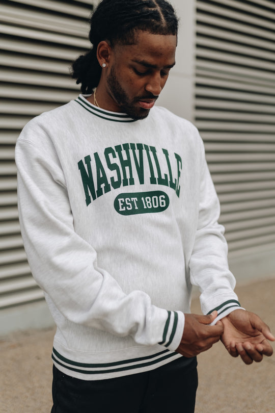 Nashville Classic Collegiate Crewneck [Gray/Green]