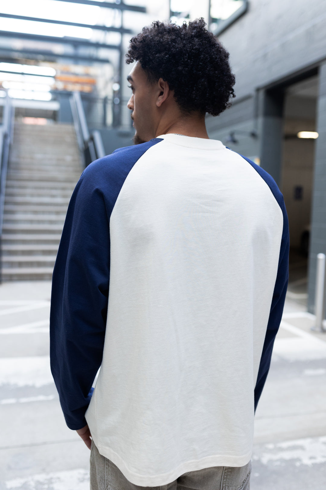 NASH Color Block Long Sleeve [Beige/Navy]