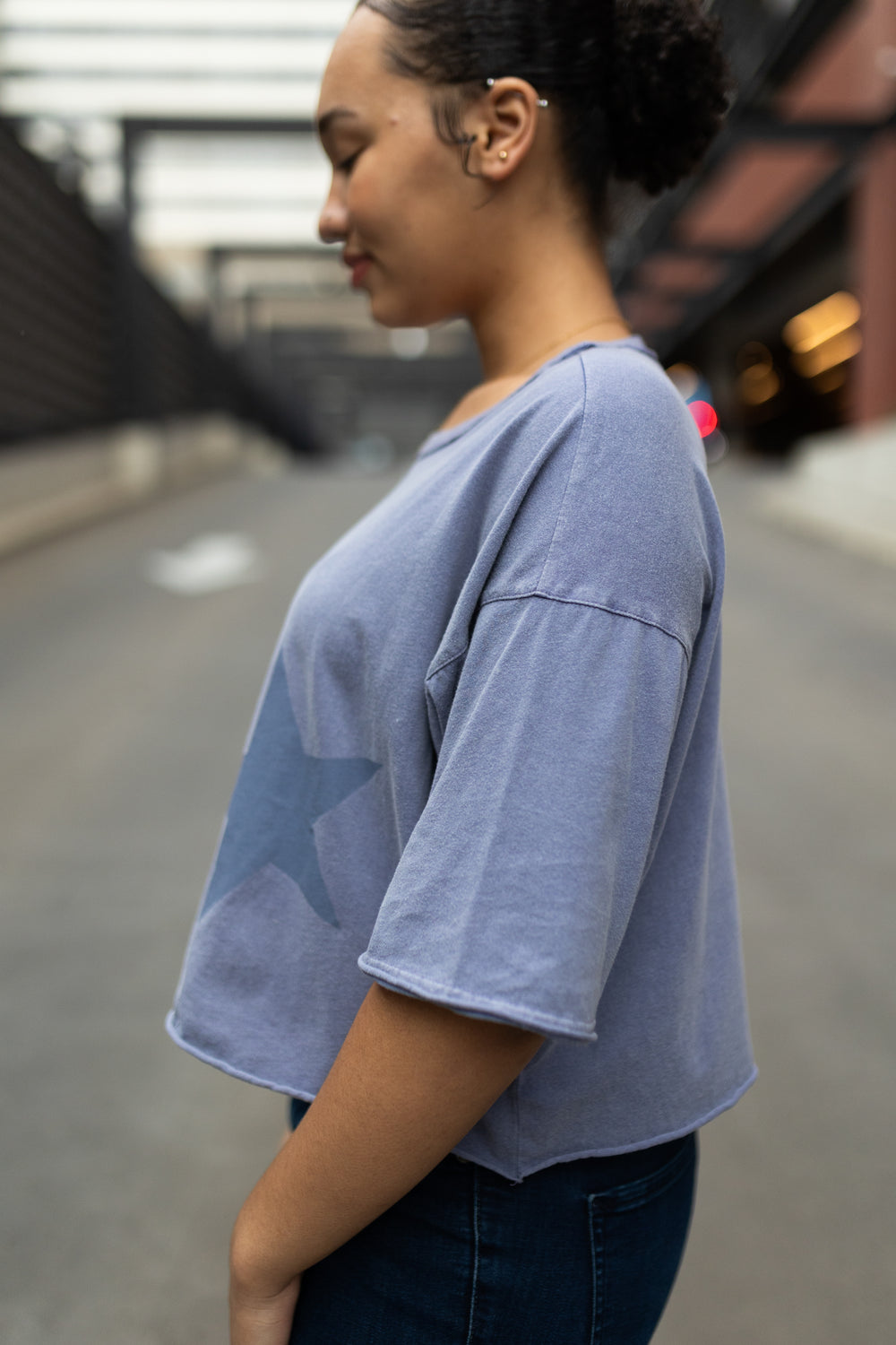 Gracie Oversized Crop [Indigo]