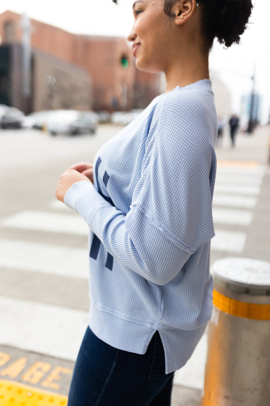 Wilder Waffle Knit Tunic [Light Blue]