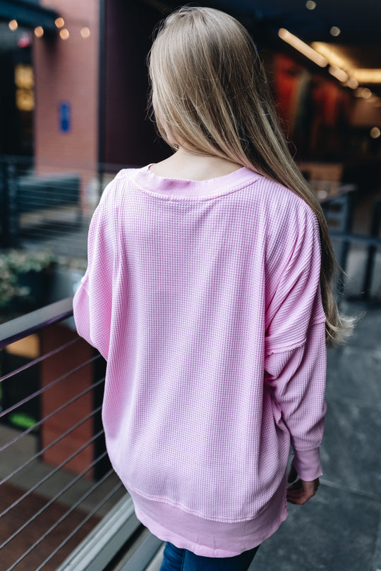 Wilder Waffle Knit Tunic [Light Pink]