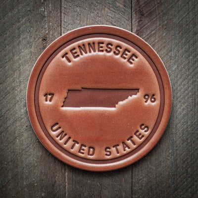 Tennessee Silhouette Leather Coaster