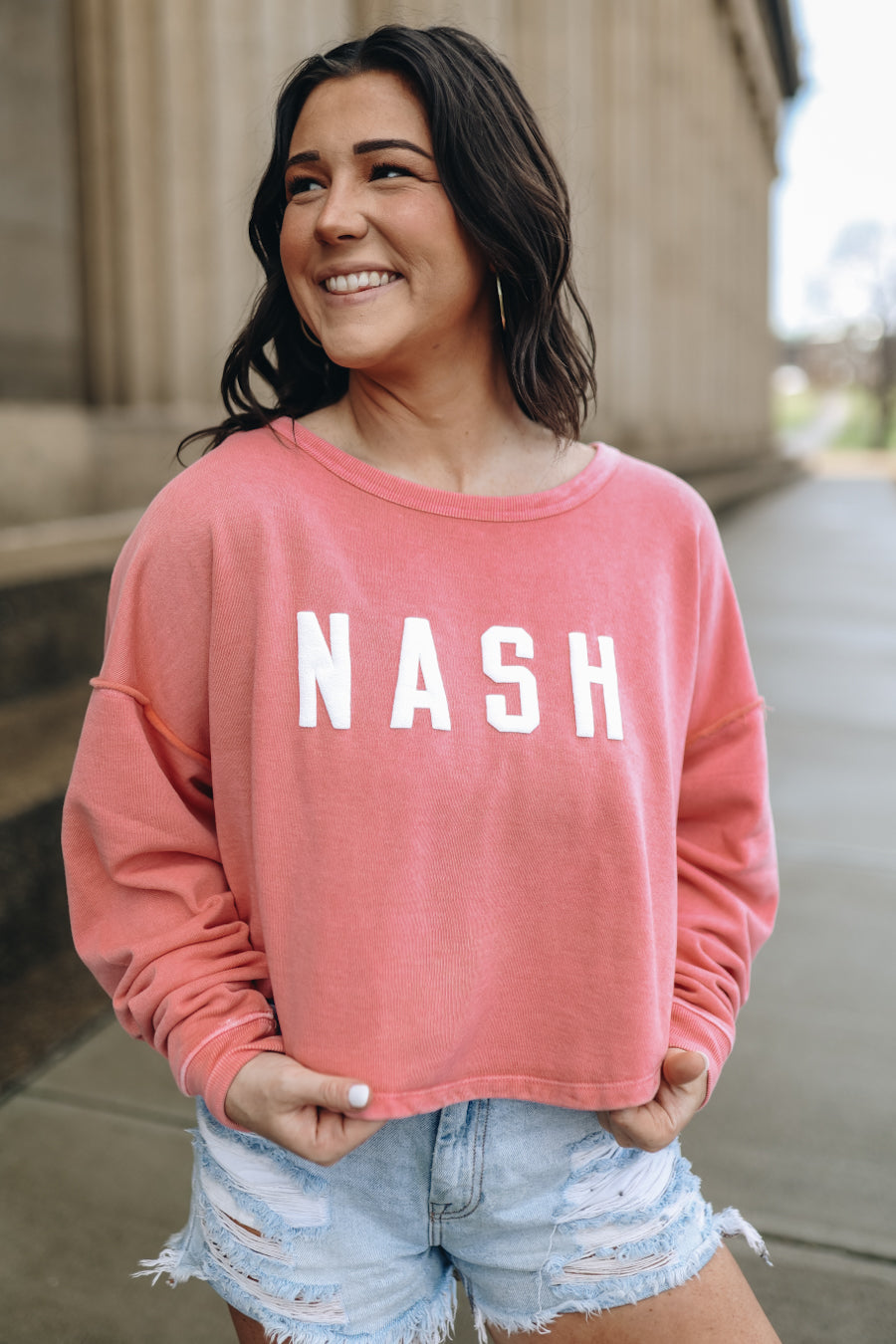 NASH Boatneck Midi Sweatshirt [Tea Rose]