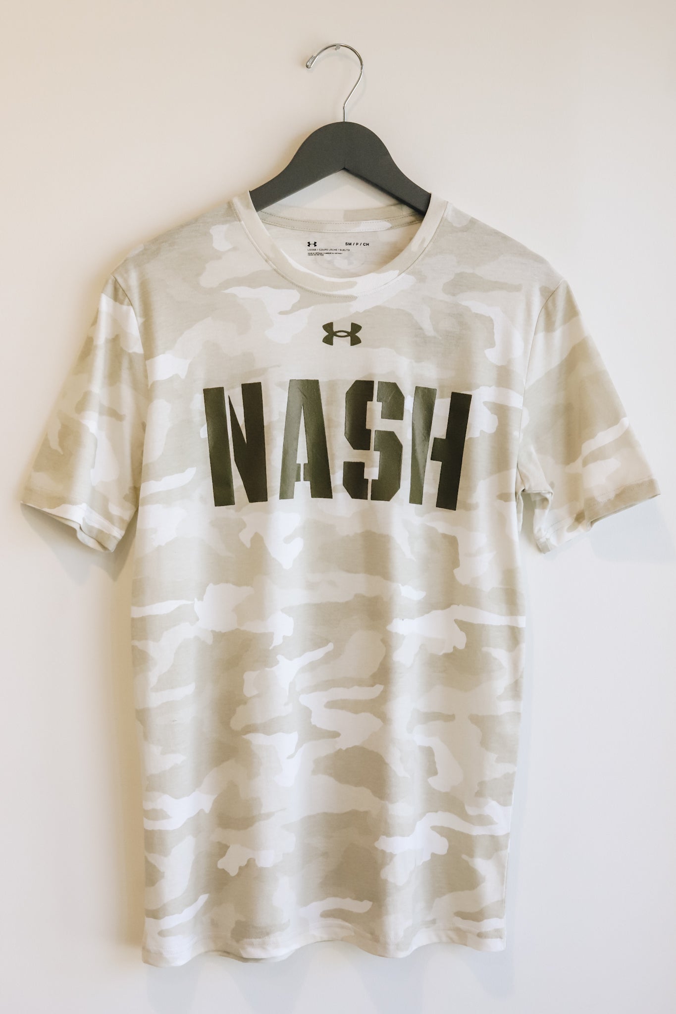 Neutral camo shirt with olive green bold nash 