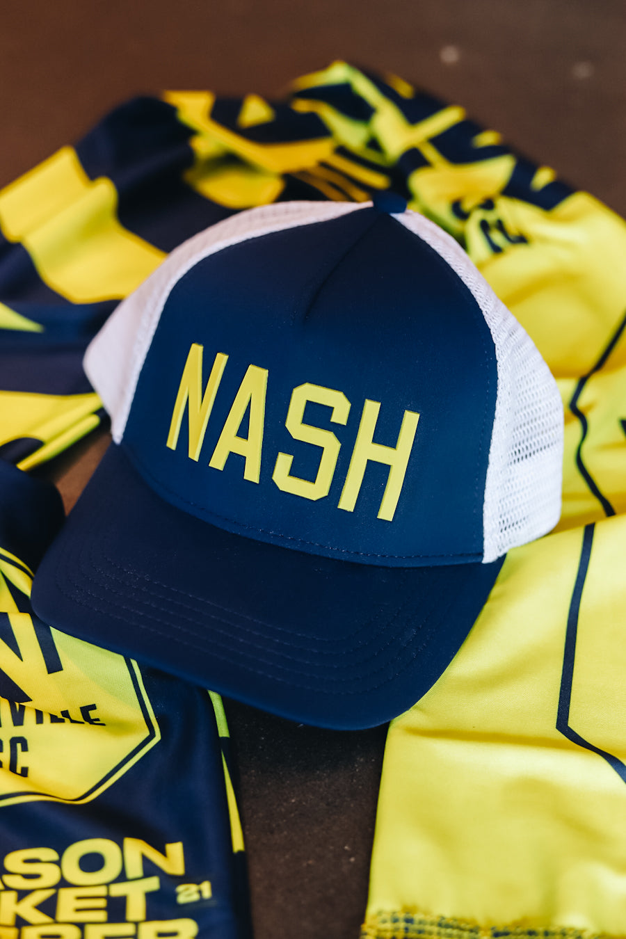 Neoprene NASH Soccer Trucker [Navy/Highlighter Yellow]