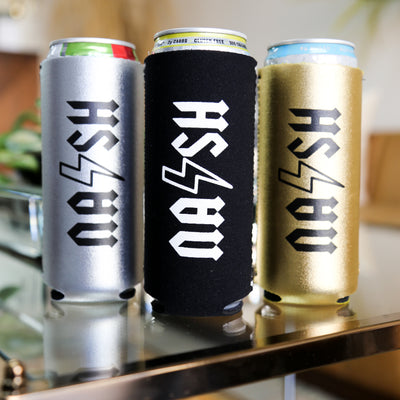 Slim Can Cooler [Metallic Silver Classic Rock]