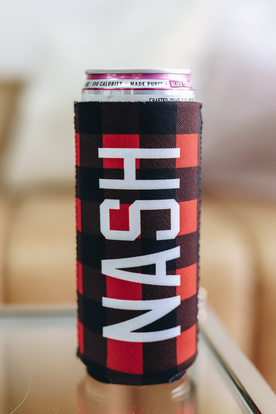 Slim Can Cooler [Buffalo Plaid]