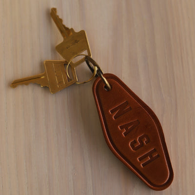 NASH Debossed Leather Keychain