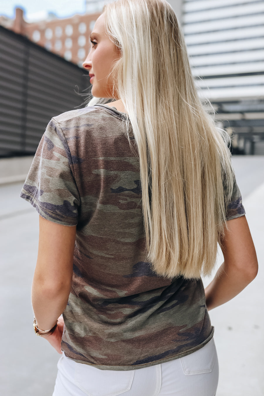 Burnout Women's V-Neck [Camo]